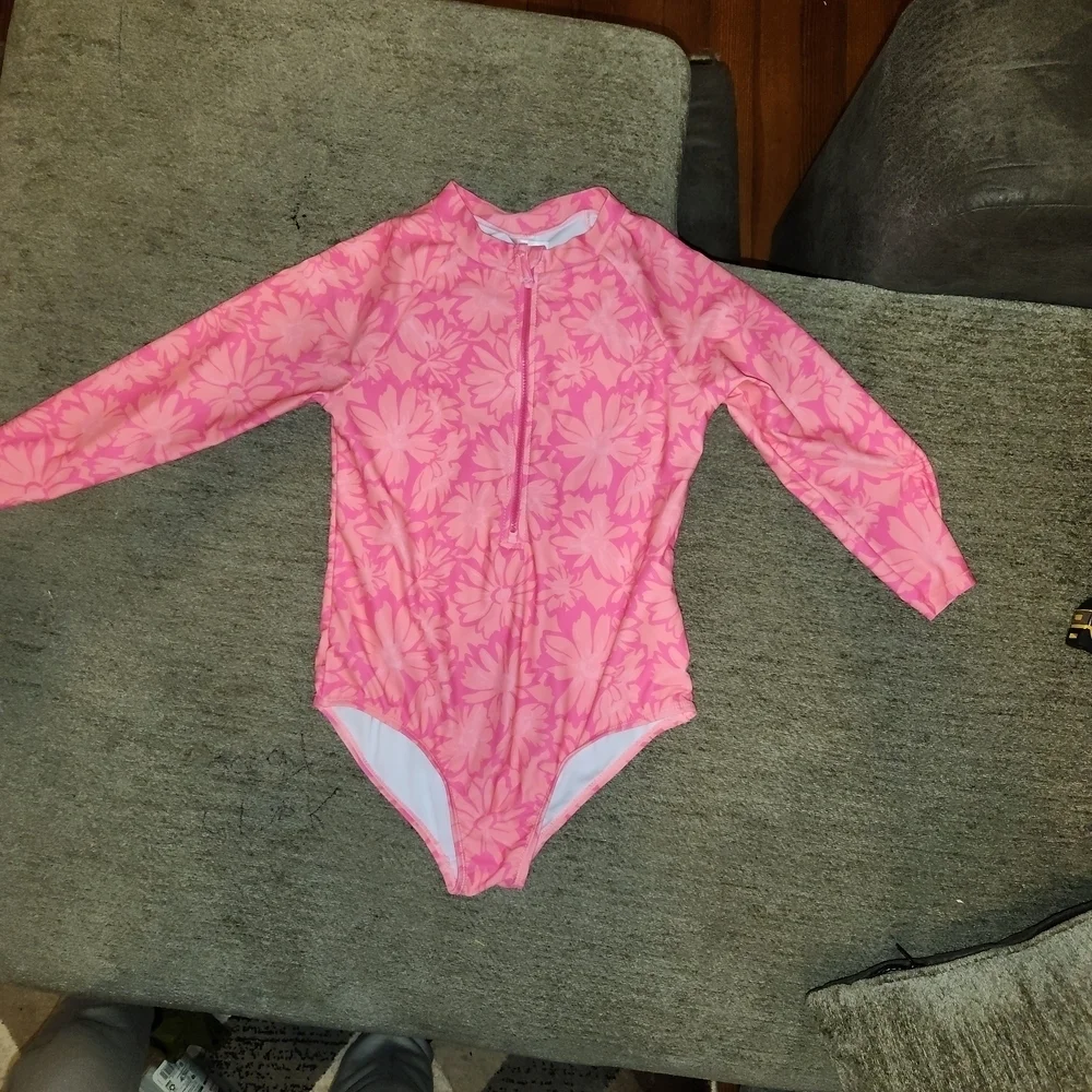 Limited Too Pink Floral Kids Swim One Piece
